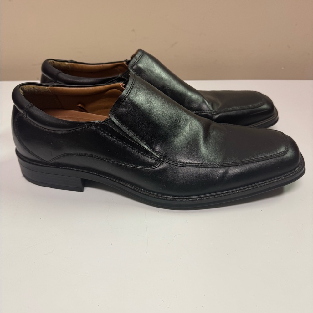 Men's Black Leather Slip-On Shoes